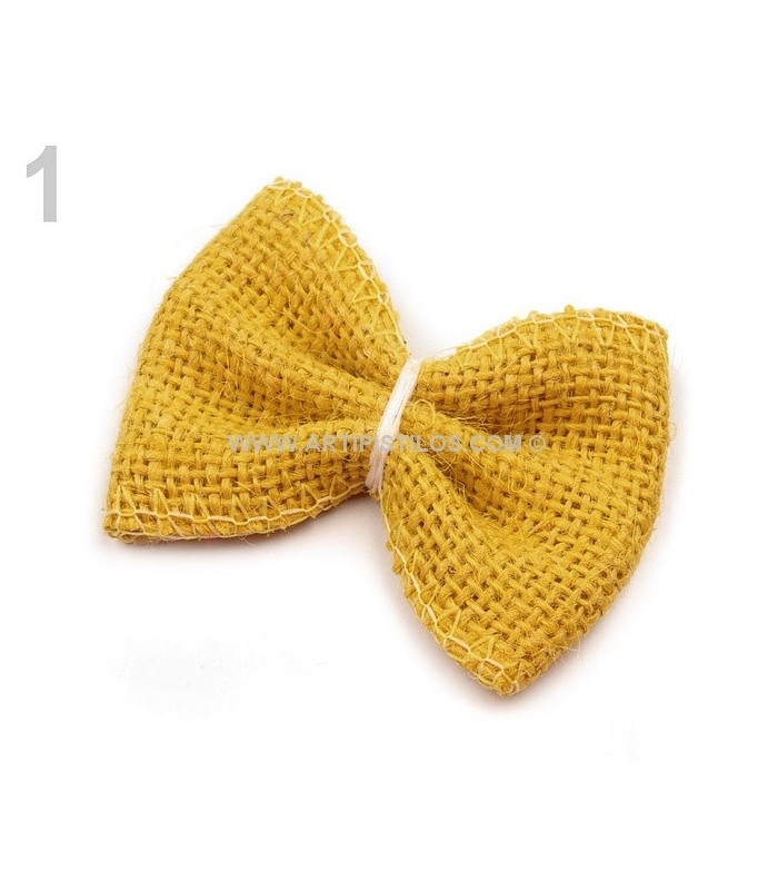 BOW 55 X 70 MM. FABRIC JUTE