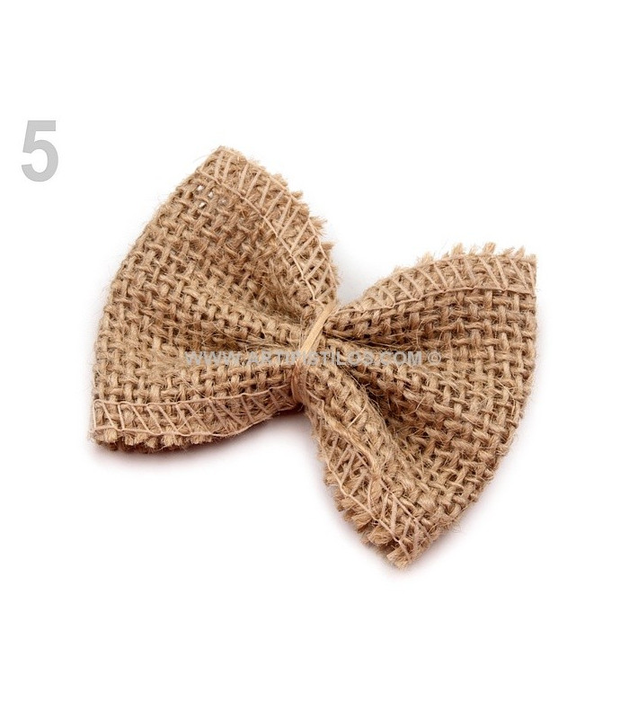 BOW 55 X 70 MM. FABRIC JUTE