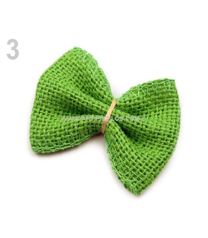 BOW 55 X 70 MM. FABRIC JUTE