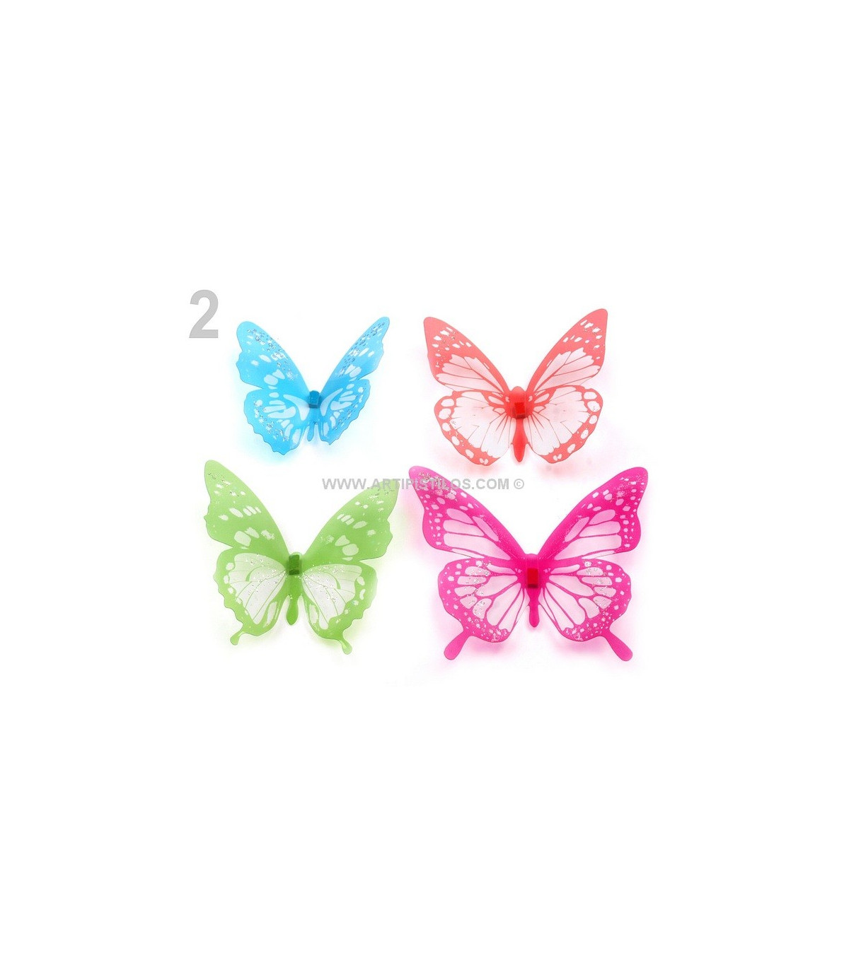 SET DE MARIPOSAS 3D X 4 UNIDADES - Mariposas Decorativas