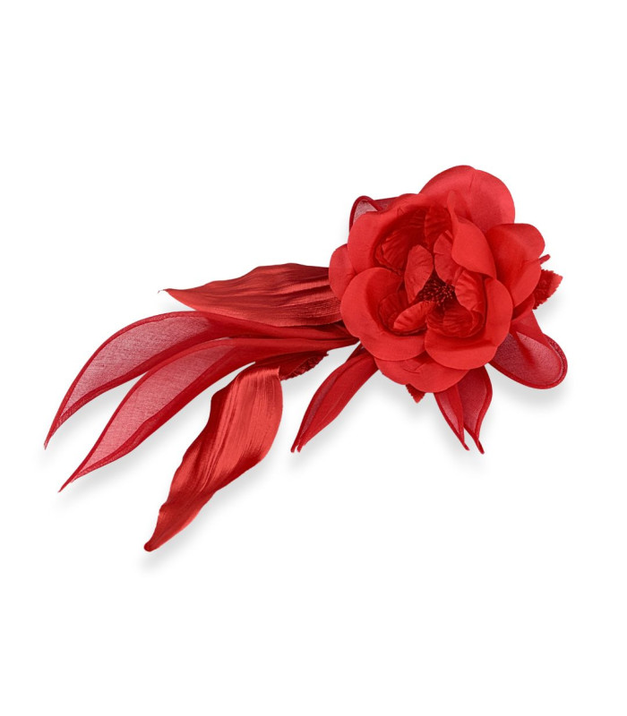 ORGANZA FLOWER WITH SATIN PETALS