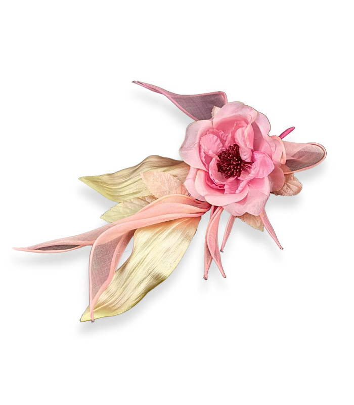 ORGANZA FLOWER WITH SATIN PETALS