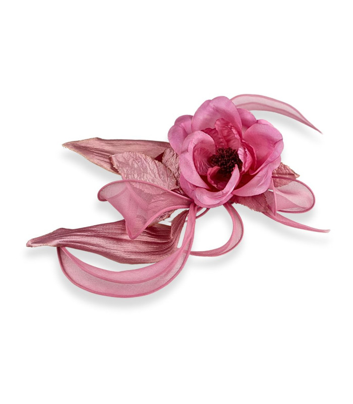 ORGANZA FLOWER WITH SATIN PETALS