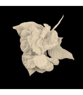 3 FABRIC FLOWER SPRAY