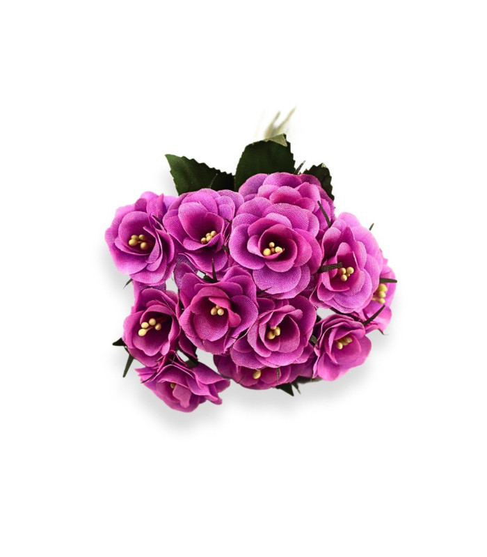 RAMILLETE DE MINIFLORES DE TELA CON PISTILOS