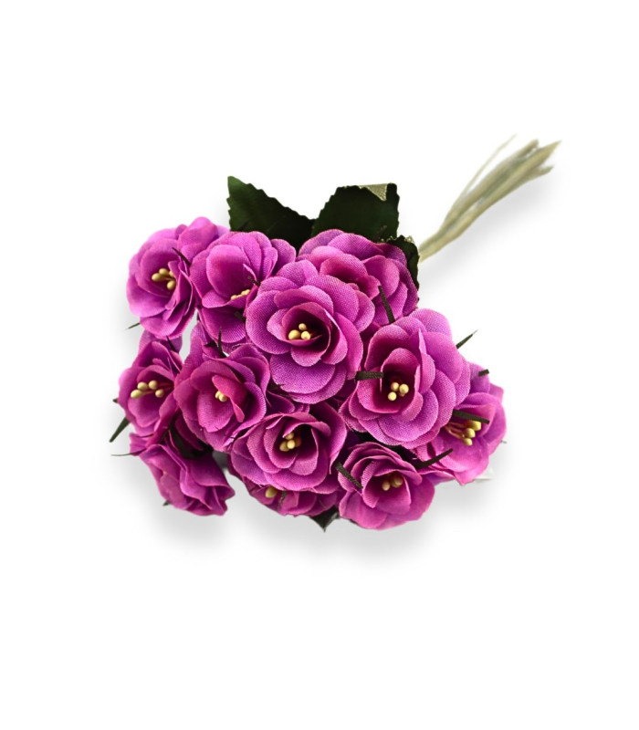 RAMILLETE DE MINIFLORES DE TELA CON PISTILOS