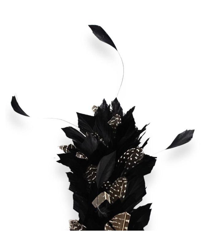 MONTAJE DE PLUMAS DE OCA Y ANTENAS DE GALLO