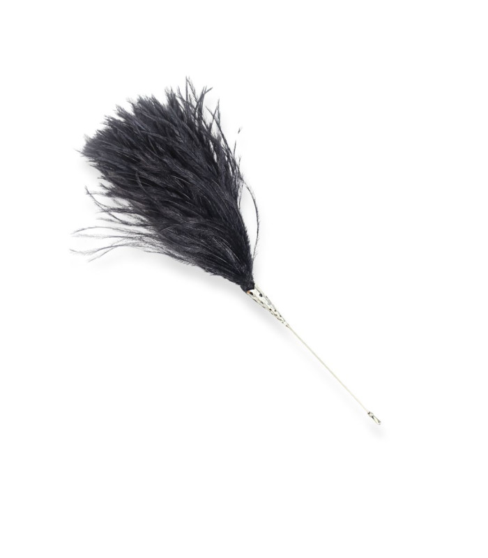 OSTRICHFEDER-BROCHE - DEKORATIVES KLAMMER MIT NÄDELSCHUTZ