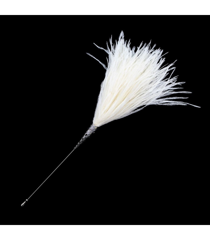 OSTRICHFEDER-BROCHE - DEKORATIVES KLAMMER MIT NÄDELSCHUTZ