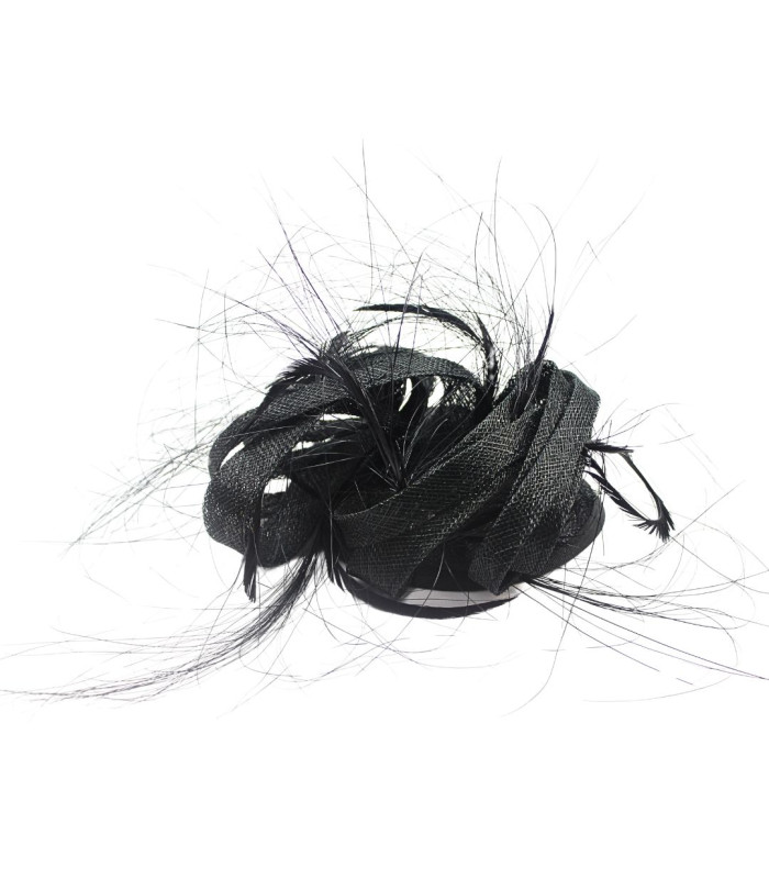 TOCADO DE SINAMAY COM PLUMAS DE OCA BIOT E PAON QUEIMADO