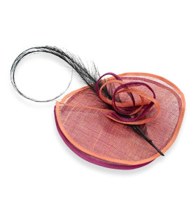 SINAMAY HEADPIECE - BURNT OSTRICH FEATHER
