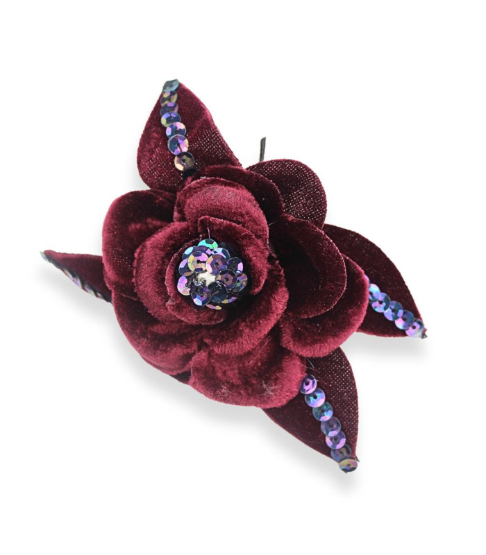 VELVET FLOWER WITH SEQUINS
