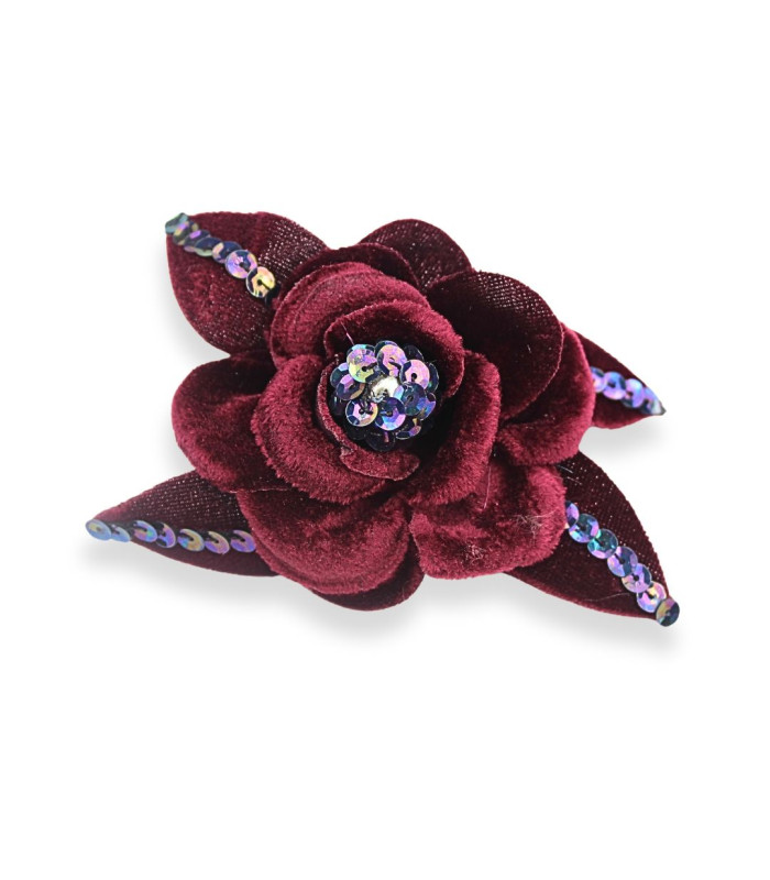 VELVET FLOWER WITH SEQUINS