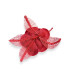 VELVET FLOWER WITH SINAMAY LEAVES AND SEQUINS