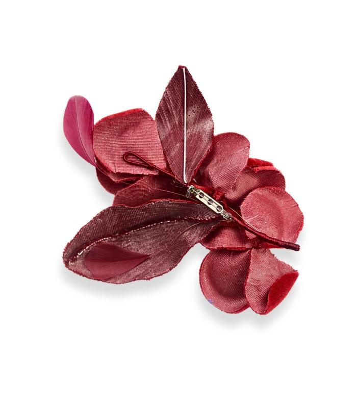 VELVET FLOWER BOUQUET WITH FEATHERS AND SEQUINS