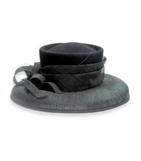 WIDE-BRIMMED HAT "NOIR ÉLÉGANCE"