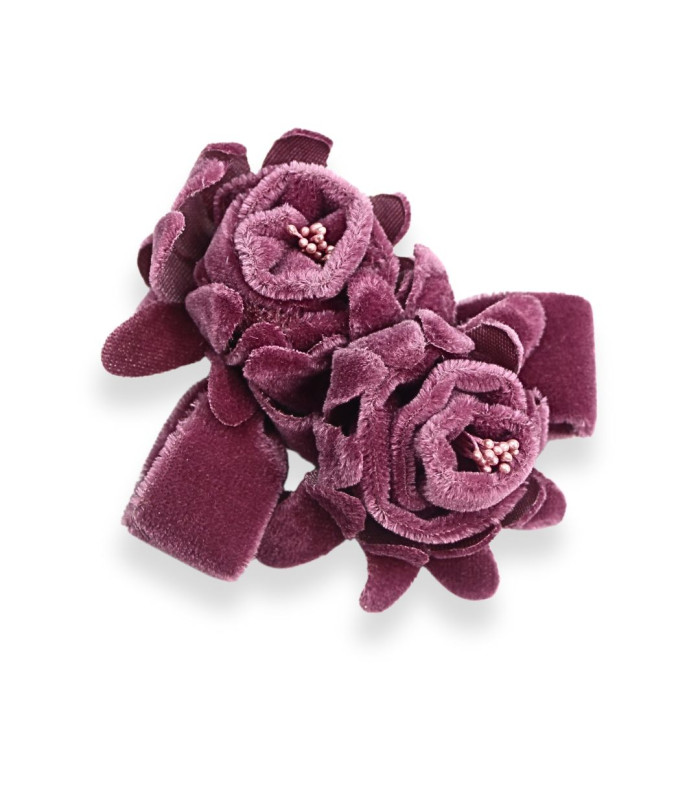 RAMILLETE DE 2 FLORES DE TERCIOPELO CON PISTILOS