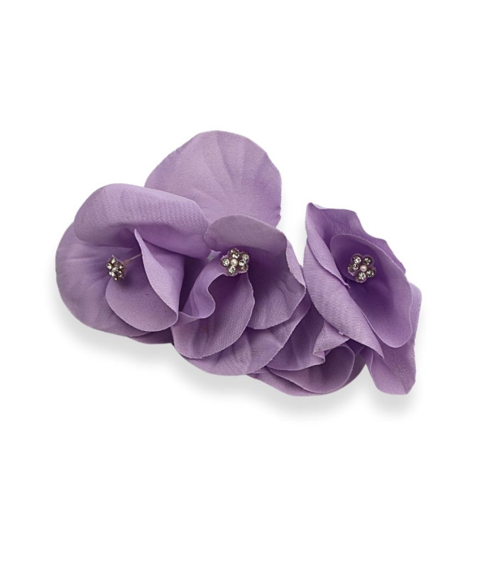 RAMILLETE DE FLORES DE TELA SINTÉTICA CON STRASS