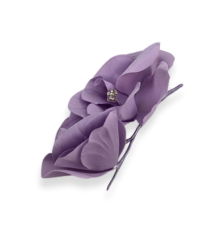 RAMILLETE DE FLORES DE TELA SINTÉTICA CON STRASS