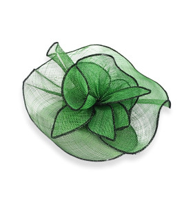 GREEN SINAMAY HEADPIECE