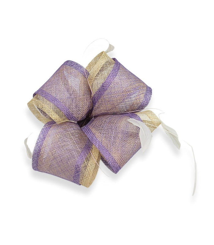 HEADPIECE SINAMAY FLOWER - ROOSTER ANTENNA FEATHERS
