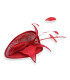 TOCADO ROJO SINAMAY - PLUMA DE PAVO - ANTENAS DE GALLO