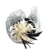SINAMAY HEADPIECE - VEIL - FEATHER FLOWER