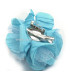 FABRIC AND TULLE FLOWER WITH BROOCH