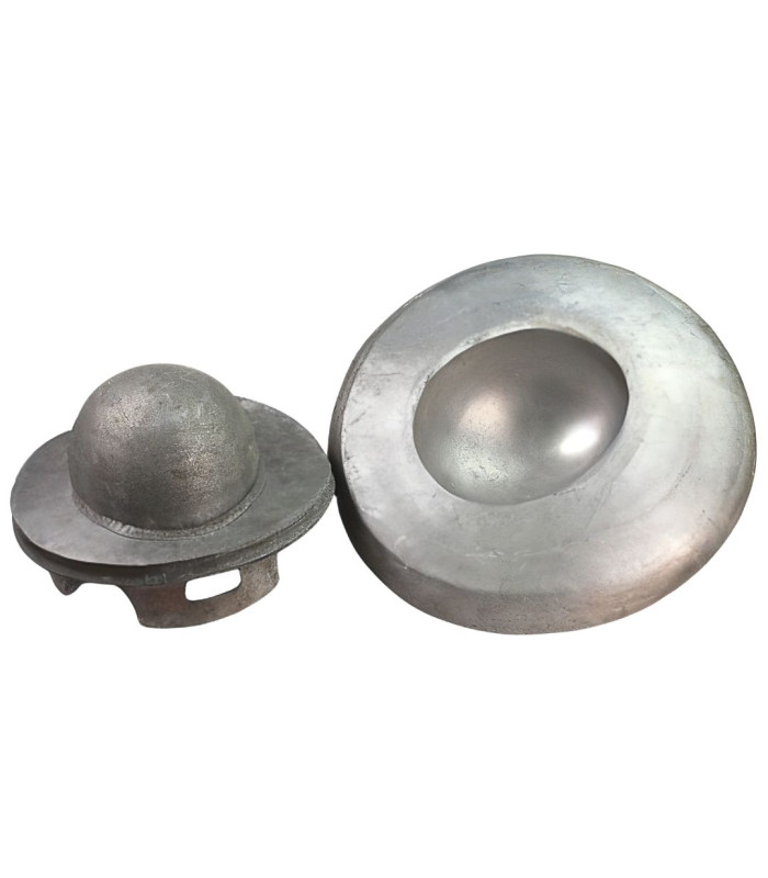 HORMA DE ALUMINIO PARA SOMBRERO COPA REDONDA - 2 PIEZAS