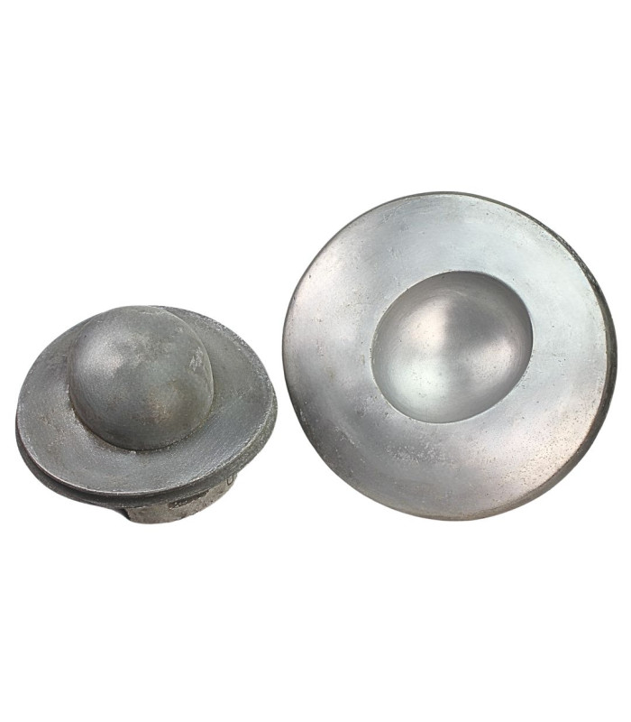 HORMA DE ALUMINIO PARA SOMBRERO COPA REDONDA - 2 PIEZAS
