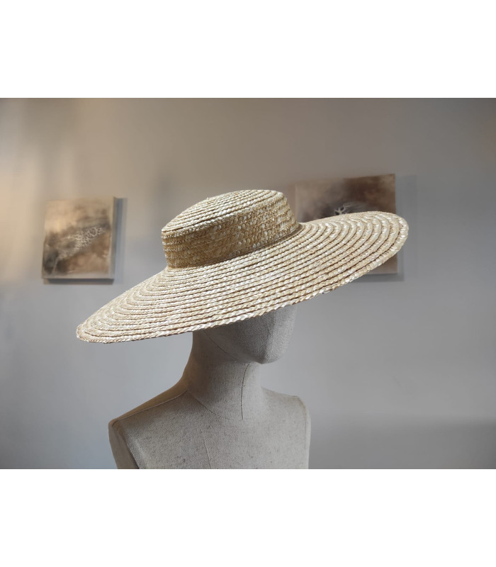 Pamela em Palha Trançada 100% Natural "NORMANDIA"