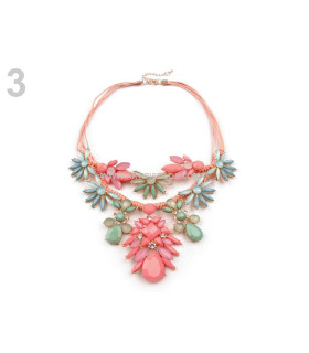 Collar Aplicaciones Florales Rosa 51 Cms. - flores de