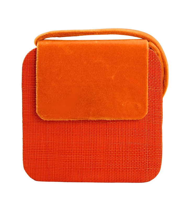 SINAMAY VELVET ORANGE SQUARE BAG