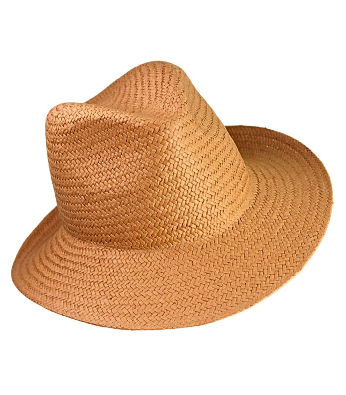 SOMBRERO AJUSTABLE ASIMÉTRICO DE FIBRAS VEGETALES PARA SEÑORA