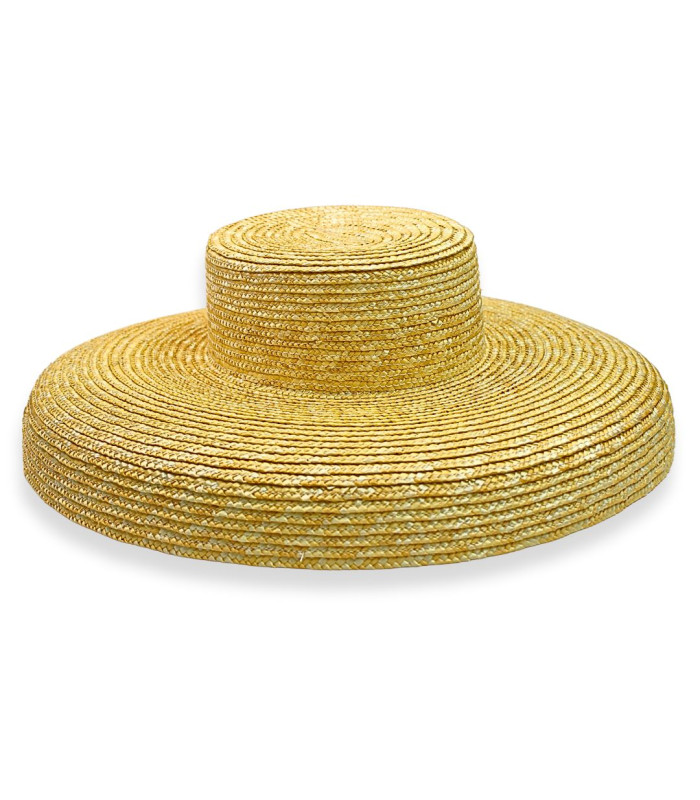 NATURAL BRAIDED STRAW WIDE-BRIM HAT FOR WOMEN – ADJUSTABLE