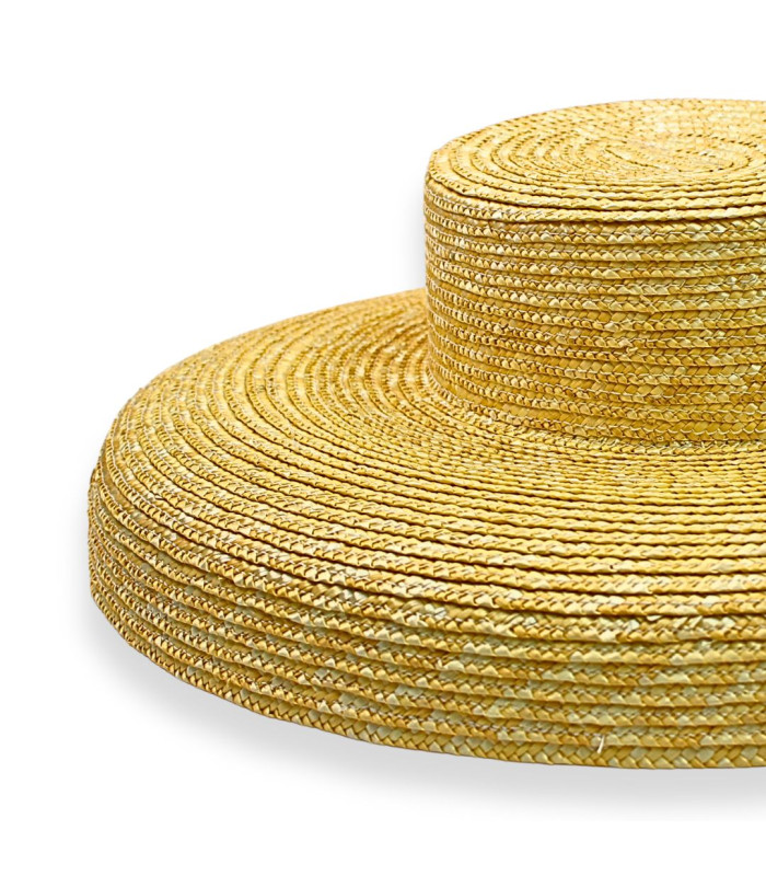 NATURAL BRAIDED STRAW WIDE-BRIM HAT FOR WOMEN – ADJUSTABLE