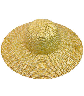 NATURAL BRAIDED STRAW WIDE-BRIM HAT FOR WOMEN – ADJUSTABLE