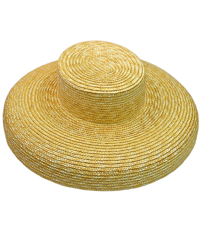 NATURAL BRAIDED STRAW WIDE-BRIM HAT FOR WOMEN – ADJUSTABLE