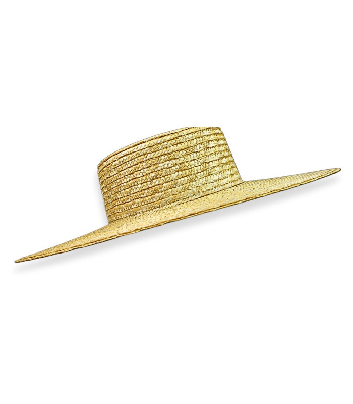 NATURAL BRAIDED STRAW BOATER HAT FOR WOMEN – ADJUSTABLE