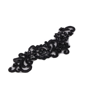 LACE APPLIQUE WITH BEADS AND SEQUINS – 8X24CM
