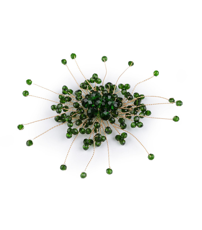 HANDGEFERTIGTE BROSCH MIT GLASPERLEN