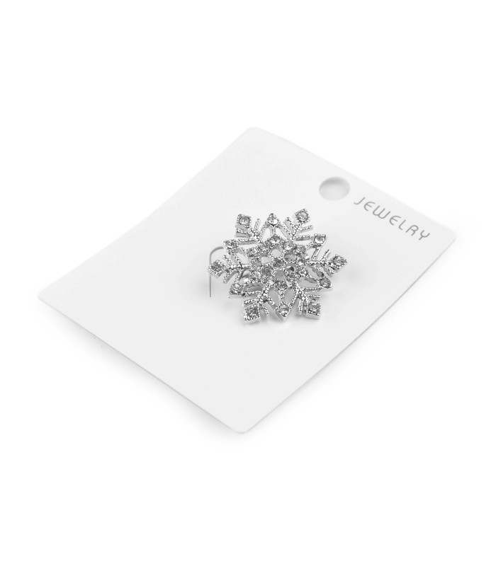 BROCHE DE FLOCO DE NEVE COM PEDRARIA