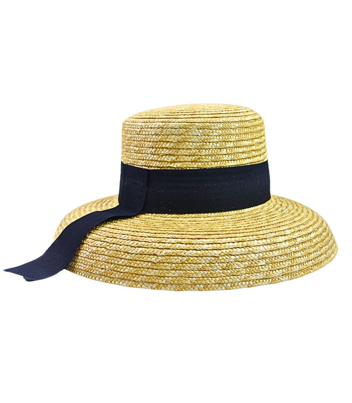 PAMELA DE PALHA NATURAL TRANÇADA COM FITA – AJUSTÁVEL