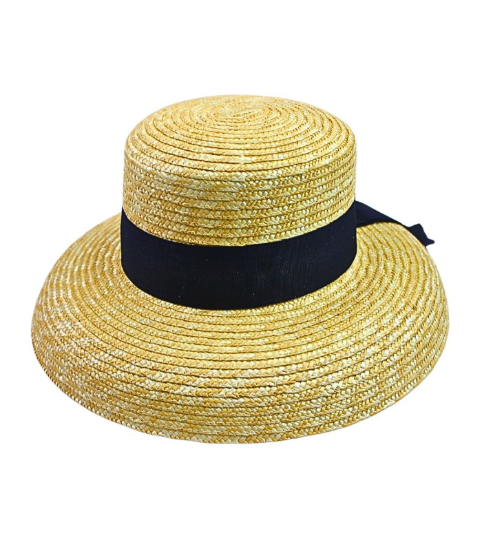 PAMELA DE PALHA NATURAL TRANÇADA COM FITA – AJUSTÁVEL