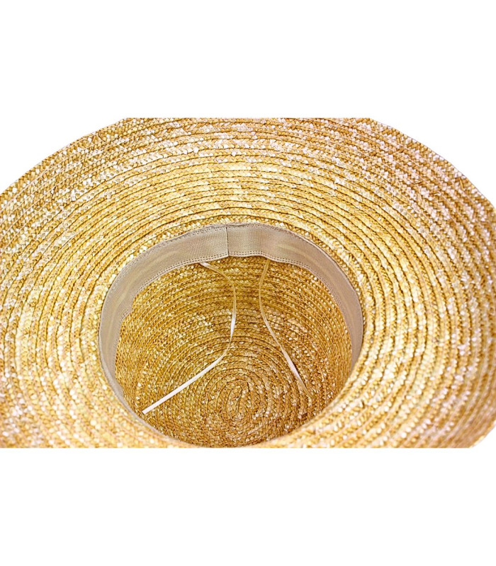 PAMELA DE PALHA NATURAL TRANÇADA COM FITA – AJUSTÁVEL