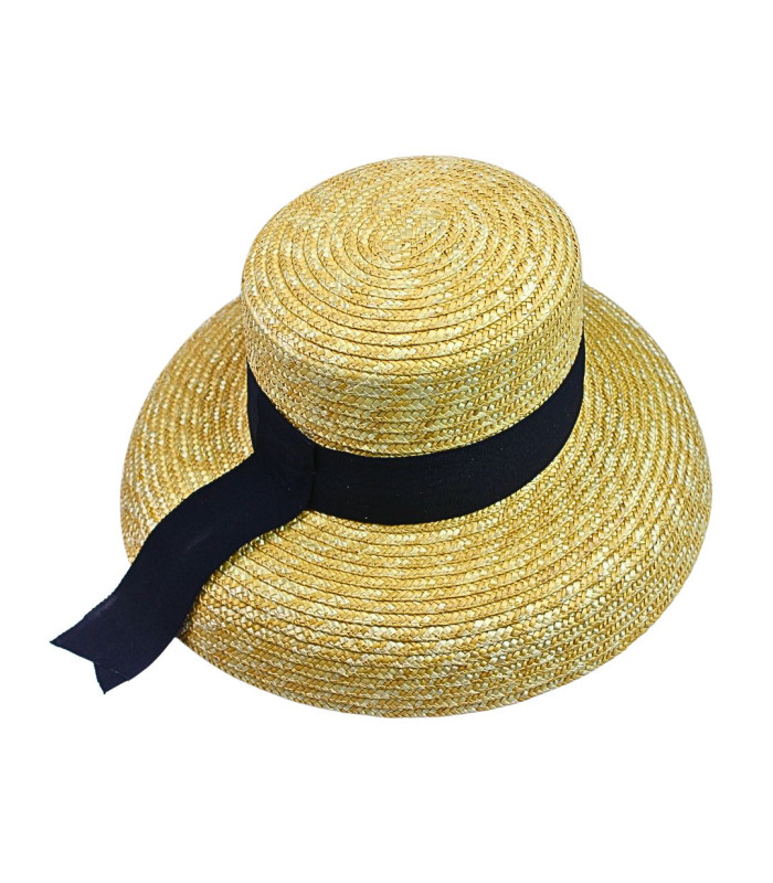 PAMELA DE PALHA NATURAL TRANÇADA COM FITA – AJUSTÁVEL