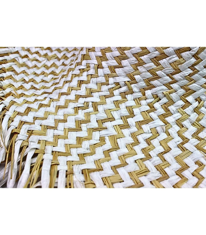 CAPELINA MIXTA DE FIBRA DE PAPEL Y RAFIA EN ZIGZAG