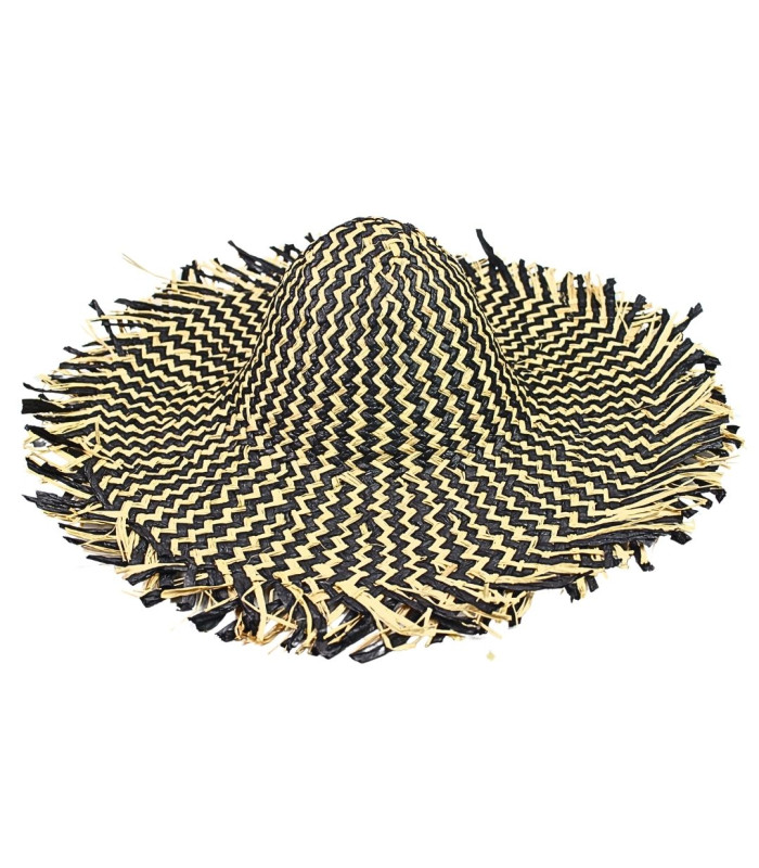 CAPELINA MIXTA DE FIBRA DE PAPEL Y RAFIA EN ZIGZAG