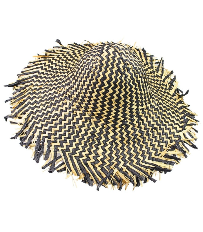 CAPELINA MIXTA DE FIBRA DE PAPEL Y RAFIA EN ZIGZAG