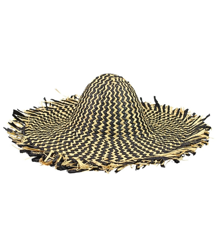 CAPELINA MIXTA DE FIBRA DE PAPEL Y RAFIA EN ZIGZAG